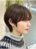 ☆大人マッシュ毛流れショートボブカット前髪あり原宿