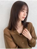 顔周りレイヤー ダークブラウン 髪質改善 艶髪 前髪カット