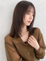 ミロア 薬院(miroa) 顔周りレイヤー ダークブラウン 髪質改善 艶髪 前髪カット