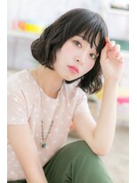 ミック ヘアアンドメイク アップ 駒込店(miq Hair&Make up) 黒髪ニュアンスカラーのAラインボブで☆大人ガーリー