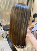 小顔セミウェットウェーブピンクベージュハイライトカラー