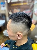 MEN’S HAIRハイライトマッシュパーマ〈理容室〉東浦和メンズ