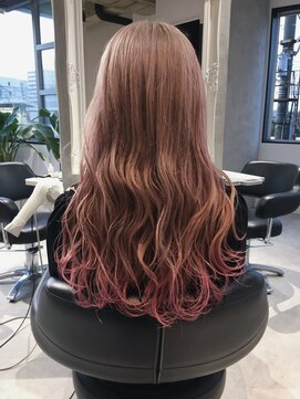 アディクト 綾瀬(ADDICT) 【ADDICT_YuuYa】ミルクティーベージュ_裾カラーピンク