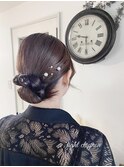 お呼ばれヘアセット　タイト　ローシニヨン　miyuki