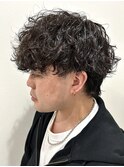 メンズマッシュパーマ波巻スパイラルパーマニュアンスパーマ眉毛