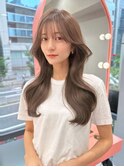 韓国ヘア/顔まわりカット/くびれヘア/前髪あり