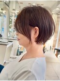 ショートカット×ひし形ショートボブ×前髪あり30代40代50代