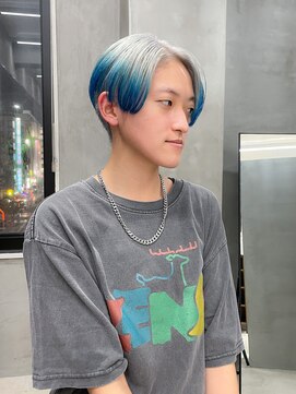 テトヘアー(teto hair) ケアブリーチカラーダブルカラーホワイトブロンドブルー青