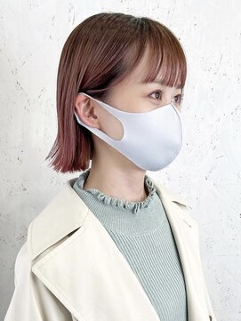 ザヘアメイクシェア(THE -HAIR MAKE SHARE-) ピンクベージュ×ミニボブ