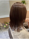 切りっぱなし/ピンクベージュ