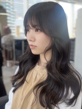 ジエクト カナウ(The Ect canow) アッシュブラック20代30代ニュアンスカラー韓国ヘア斜めバング