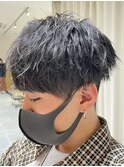 ツイストスパイラル/メンズマッシュショート/波巻きパーマ/眉毛