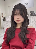 シーン(scene)&nbsp;ロング×ハッシュカット×レイヤー×ウェーブ巻き×顔周り