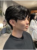 フェザーパーマセンターパートダウンパーマメンズパーマ