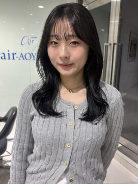 エアー 青山(AIR) ブリーチなしオリーブグレージュ赤み消し秋カラー