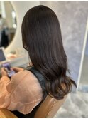 オリーブグレージュカラー 透明感カラー 艶髪 顔周りカット 20代