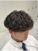 波巻きツイストスパイラルツーブロック刈り上げメンズパーマ