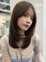 ベイルーム(BAYROOM by HONEY omotesando)&nbsp;ミディアムレイヤー/ミルクベージュ/顔まわりカット