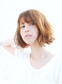 フラッフィーボブ  無造作パーマスタイル