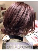 ブリーチ無し!AVEDAカラー×ピンクブラウン