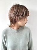 【FOLK】ハイトーングレージュ☆似合わせ外ハネレイヤーウルフ♪
