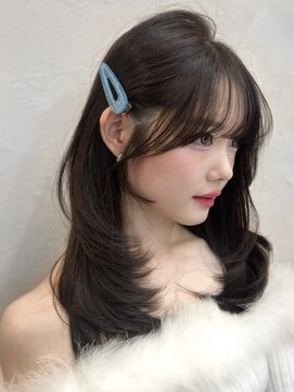 ユニ 原宿(uni) 韓国ヘア/お顔周りカット/結んで可愛い/オリーブ