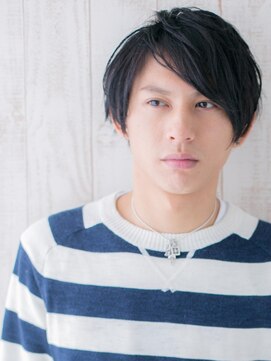 モッズヘア メン 上尾東口店(mod's hair men) 流しバングの七三分けネイビーブラックラフフェザーW上尾