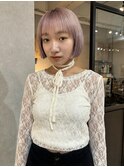 ペールピンク×ミニボブ