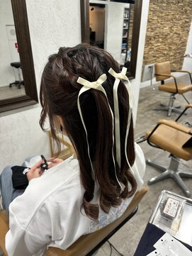 プライズ アイリス 池袋東口店(prize Iris) ハーフアップアレンジライブ参戦ヘアアレンジリボン池袋