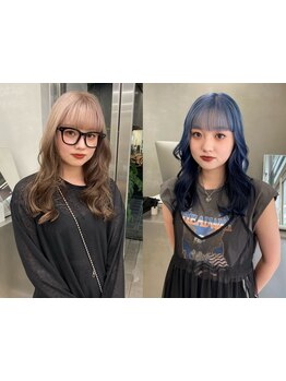 透明感と質感が◎ 染めたてから色落ちまでカワイイが続く【難波/ダブルカラー/レイヤーカット】