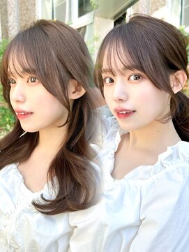 ミラリー トウキョウ(Mirareee Tokyo) 20代30代40代◎前髪パーマ韓国風巻きくすみベージュお団子ヘア