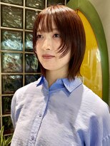ロンドシエル 横浜(Lond ciel)&nbsp;レイヤーボブ/顔周り/オレンジブラウン