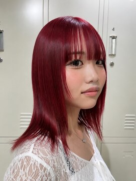 フェイス 石川町 (FACE) 圧倒的存在感◎ブリーチベースのチェリーレッドカラー!