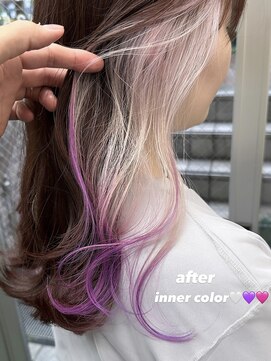 ヴェルデ(Verde) ☆インナーカラー×ホワイトグラデーション×ピンクラベンダー