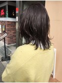 黒髮ミディ_エアリーミディ 黒髪 ホワイトアッシュ