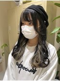 ロングヘア/イヤリングカラー/グレージュイヤリングカラー