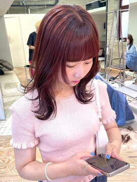 ヲタク(wotaku.) レッドカラーカシスカラーボルドーカラー暖色カラーブリーチなし