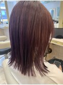 ピンクカラー　ピンクブラウン　ピンクベージュ　セミディ