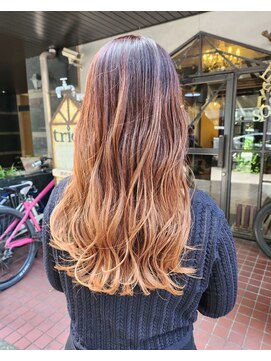 トリコ ヘアアンドケアスペース(trico hair&care space) グラデーションカラー/オレンジベージュ