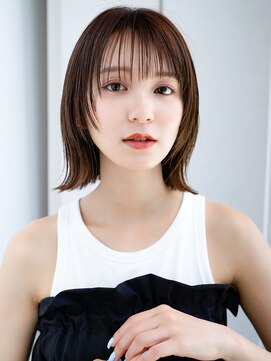 エインアンリー 表参道(AIN.ANLY.) ◯薄めバング短めバングフェイスレイヤーカット切りっぱなしボブ
