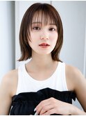 ◯薄めバング短めバングフェイスレイヤーカット切りっぱなしボブ
