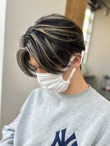 エルマーク 京橋(L-MARK) ハイライトセンターパートメッシュダブルカラーツーブロック