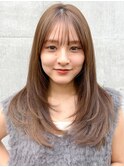 ◎ミニウルフホワイトグレージュデジタルパーマチェリーブラウン