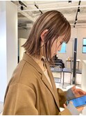 デザインカラーコントラストハイライト切りっぱなしボブ