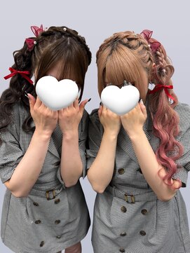 アールエーサロン モノクロ 虎ノ門(RA SALON モノクロ) 【双子ヘア】編み込みカチューシャ×サイドポニー