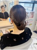 【山田】タイトシニヨン結婚式ヘアお呼ばれヘア