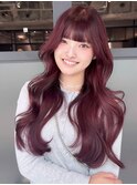 ロング前髪カット顔周りレイヤー韓国ヘア_F31223