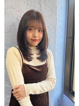 ヘアサロン ラムー 上石神井(ramuuu.) セミロングレイヤー☆オリーブベージュ