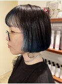 クラシックボブ×インナーグラデーションブルー