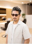 40代大人のオールバックフェードパーマ